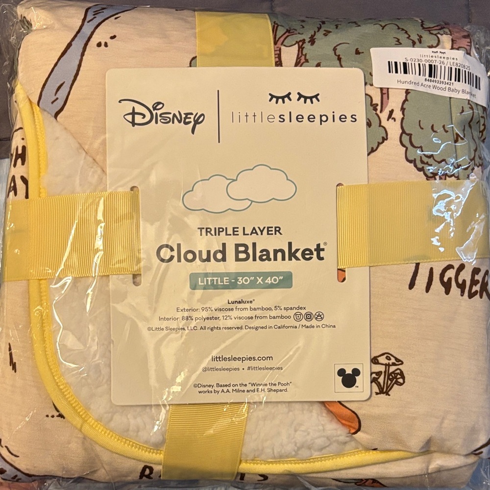 Little Sleepies Cloud Mini Blanket - Hundred Acre Wood